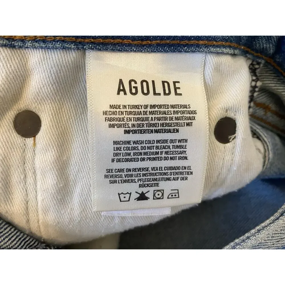 AGOLDE Jaden‎ Cut Off Jean Shorts in Surreal Sz 26 Beachy Boho